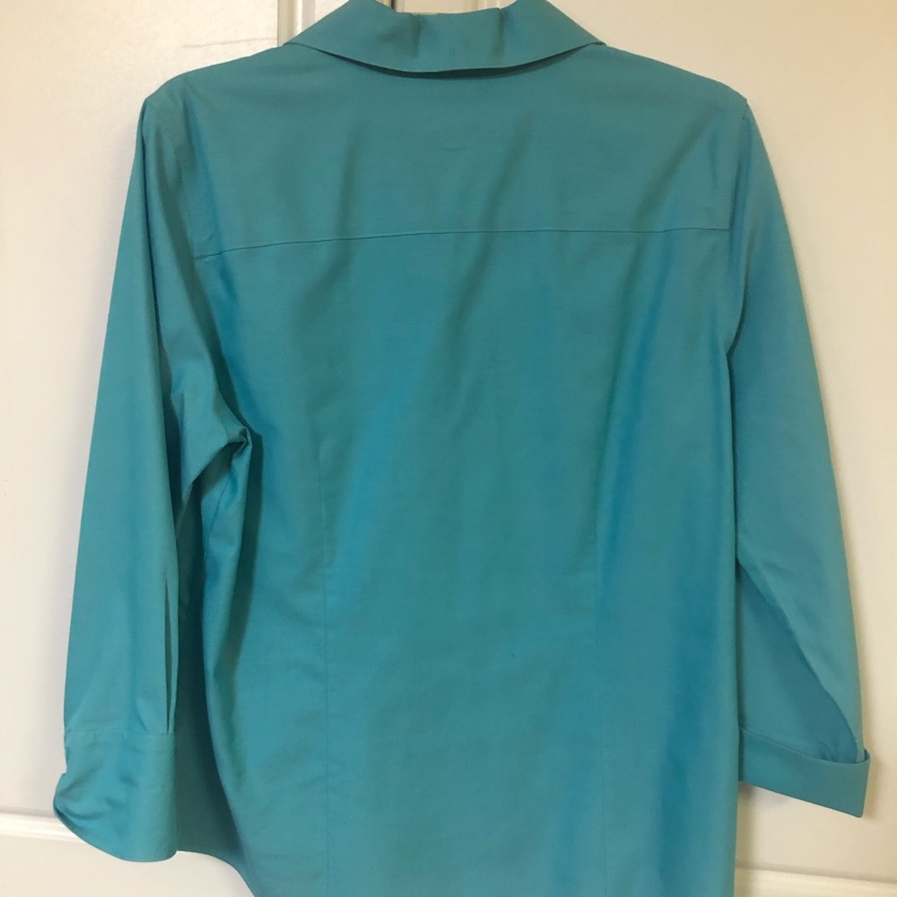 Foxcroft teal button down - Picture 7 of 7